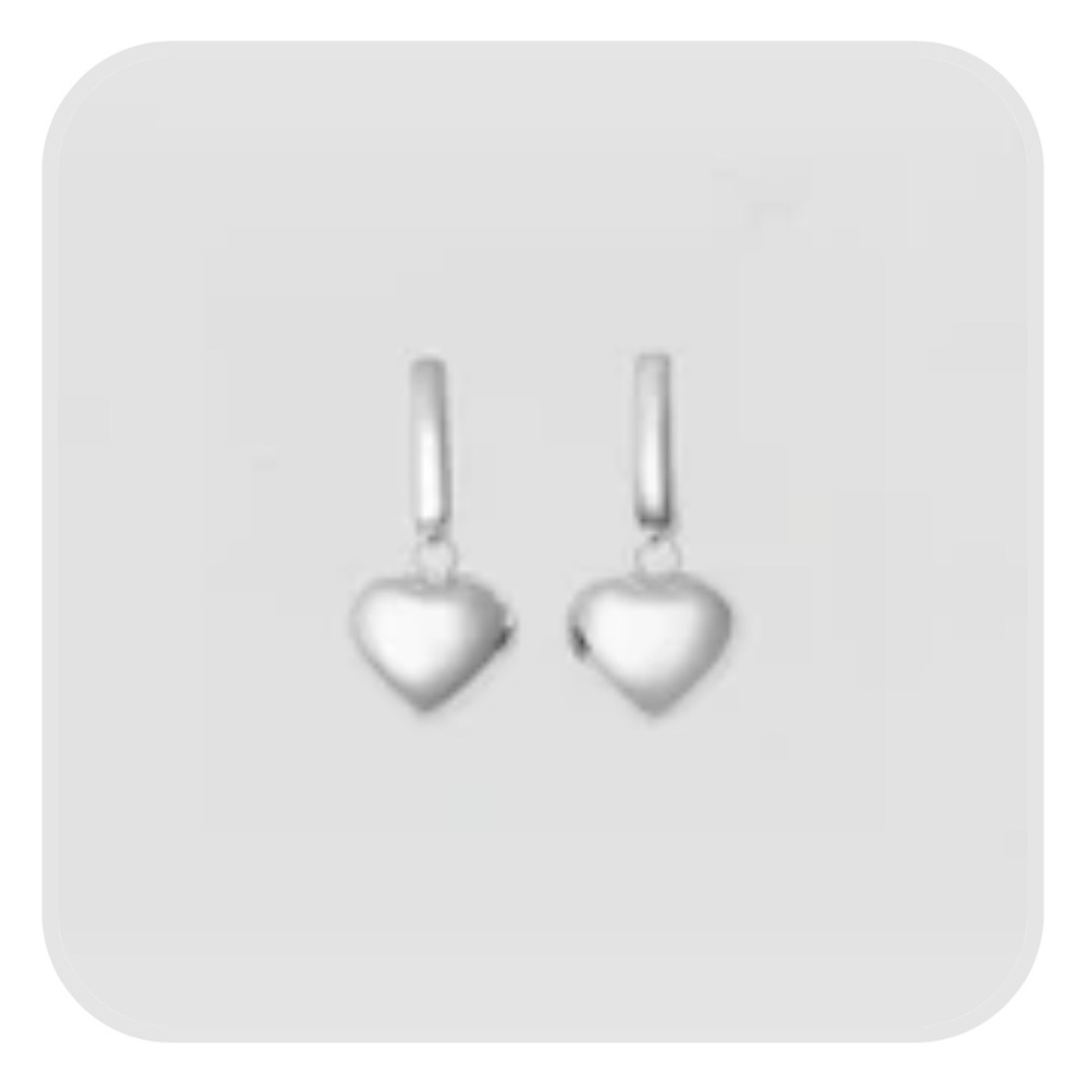M Jewelers The Sandra Heart Drop Earrings | Silver
